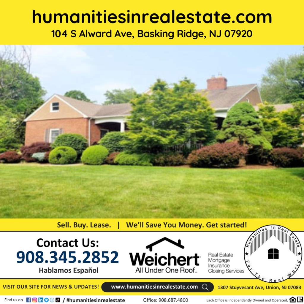 New Jersey Homes For Sale 104 S Alward Ave, Basking Ridge, NJ 07920