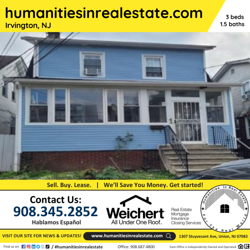 New Jersey Homes For Sale 43 Oakland St, Irvington, NJ 07111