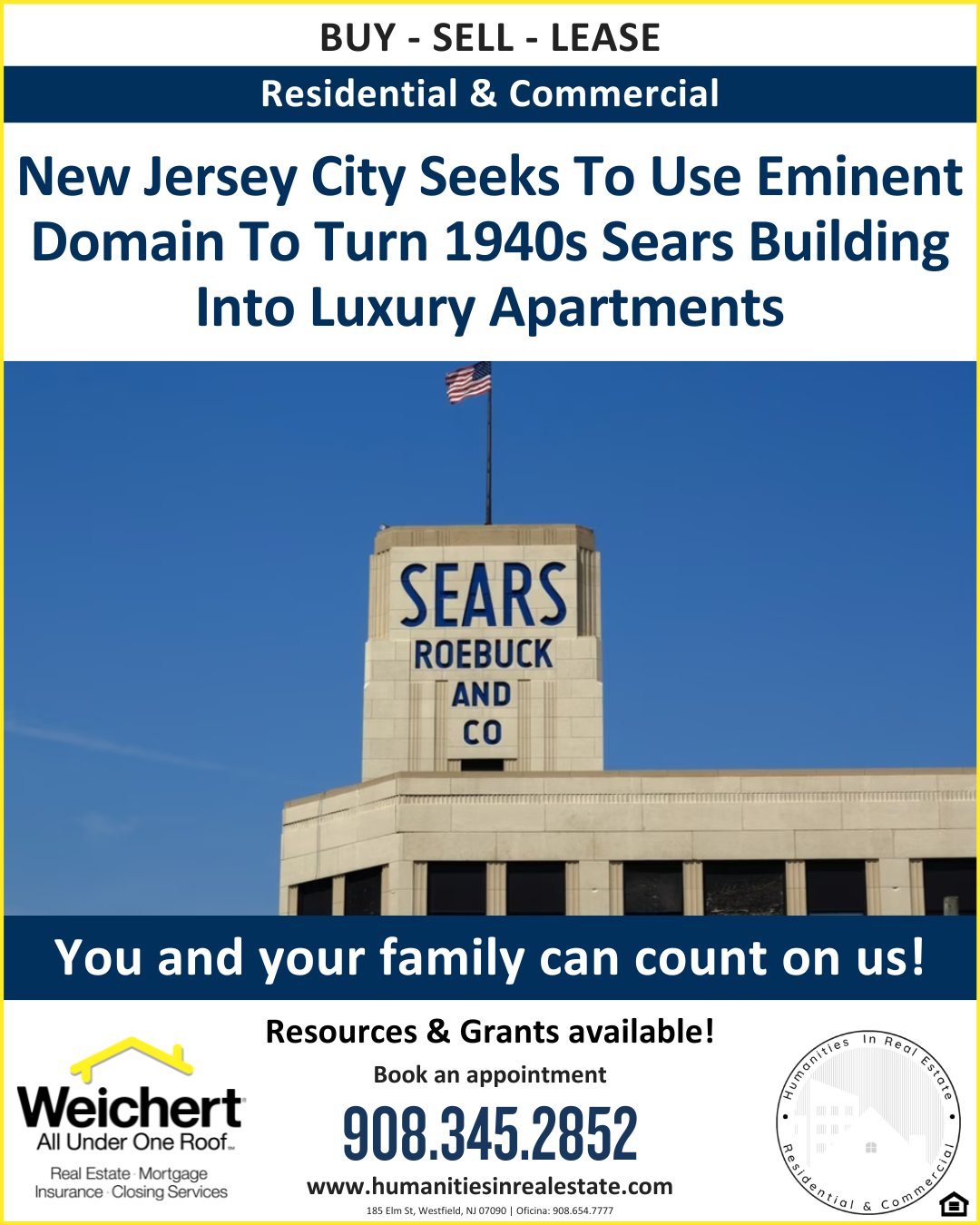 HUMANITIES IN REAL ESTATE - New Jersey City Seeks To Use Eminent Domain To Turn 1940s Sears Building Into Luxury Apartments